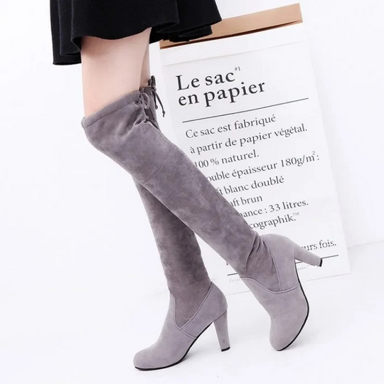 Heidi-Mode | Overknee Stiefel Damen Plattformschuhe, Bequeme Passform