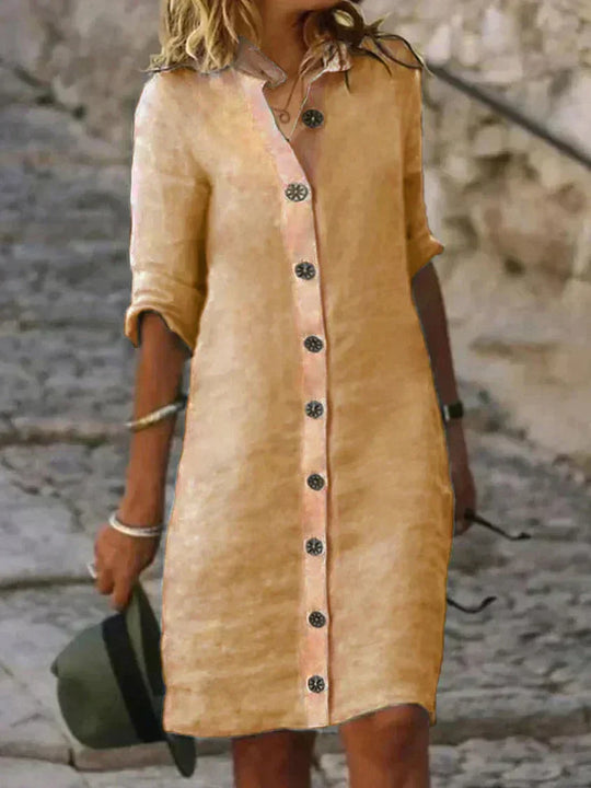 Elegantes Leinenkleid