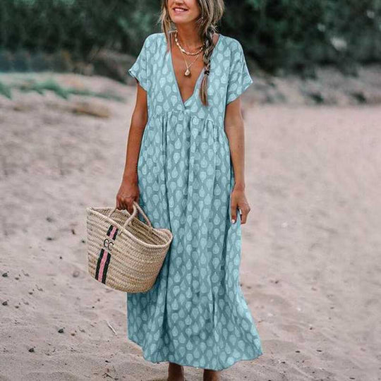 Heidi – Stylisches Bohemian-Kleid mit V-Ausschnitt