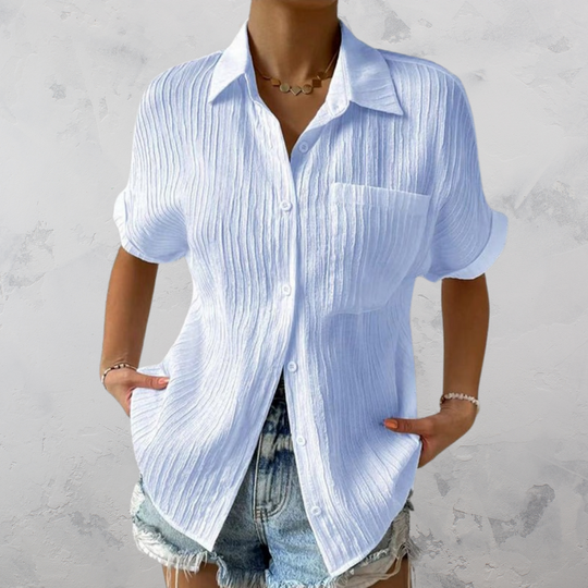 Heidi-Mode | Lässig Leichtgewicht Bluse mit Knopfverschluss für Damen