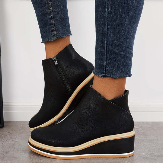 Heidi Ankle Boots mit Reißverschluss und Plateau