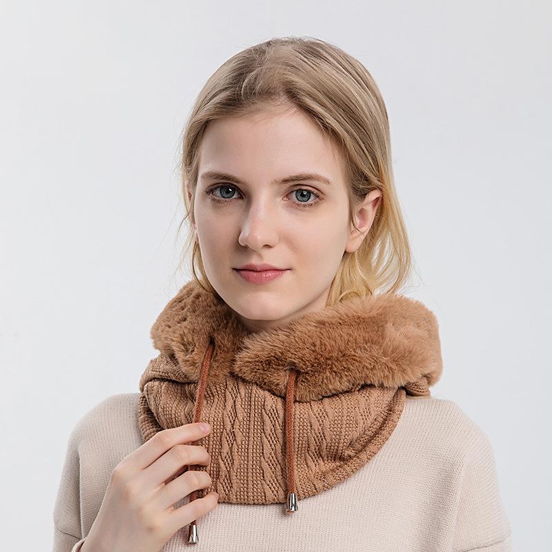 Heidi-Mode - Warmer, flauschiger Kapuzenpullover mit Schal