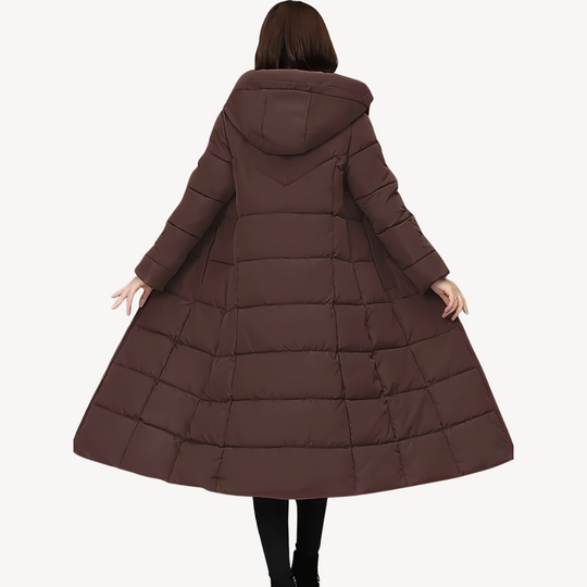 Heidi-Mode | Damen Lange Pufferjacke mit Kapuze