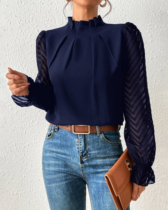 top met lange mouwen in coastal chic