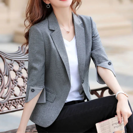 Heidi-Mode - Schicker und Stilvoller Herbst Blazer mit Halben Ärmeln für Frauen