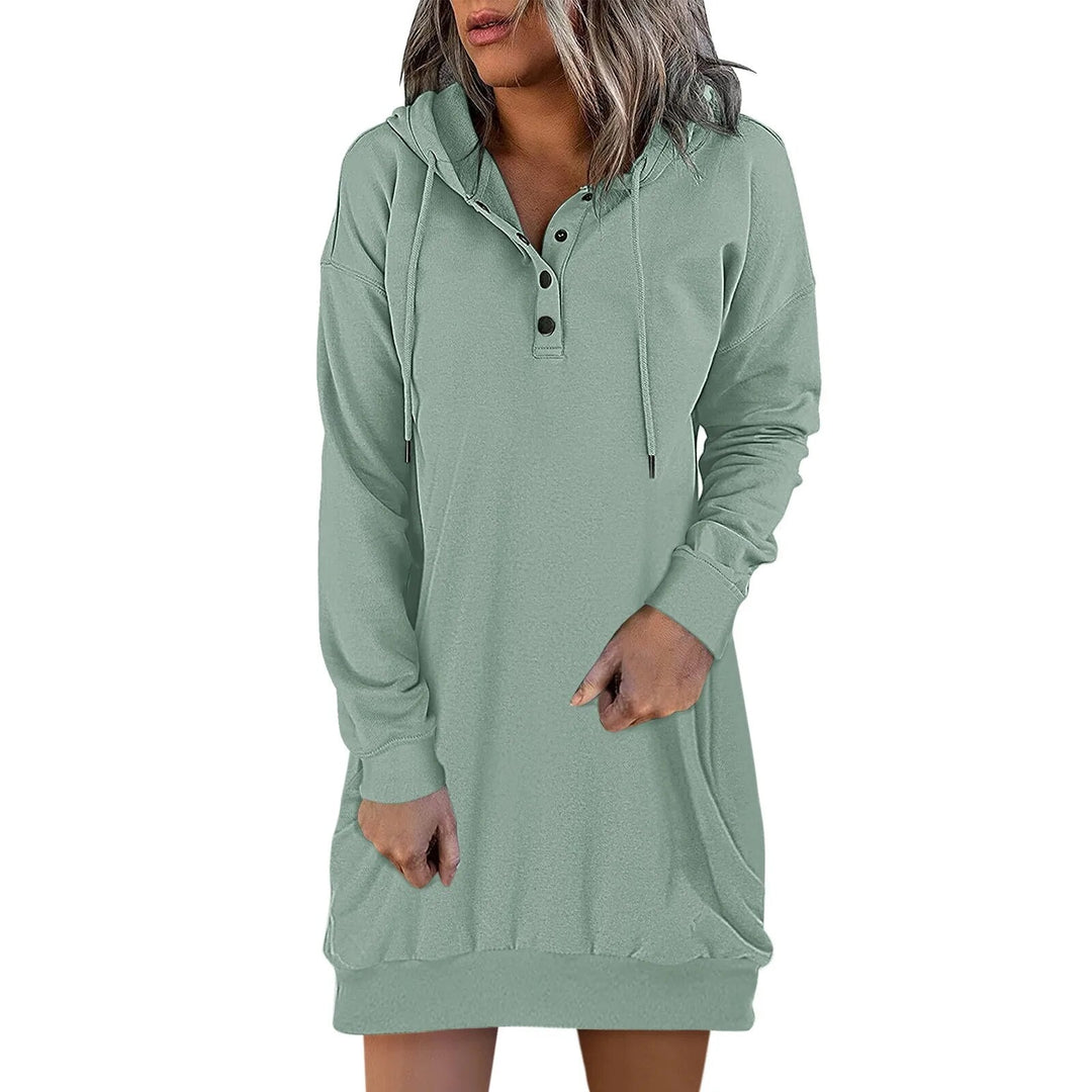 Damen Kapuzenpullover Kleid