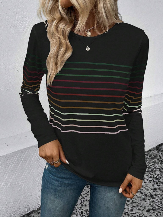 HeidiMode gestreifter Langarm Pullover