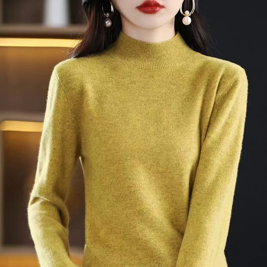 Heidi-Mode | Kaschmir Pullover Damen Hoher Kragen, Weich & Zeitloses Design