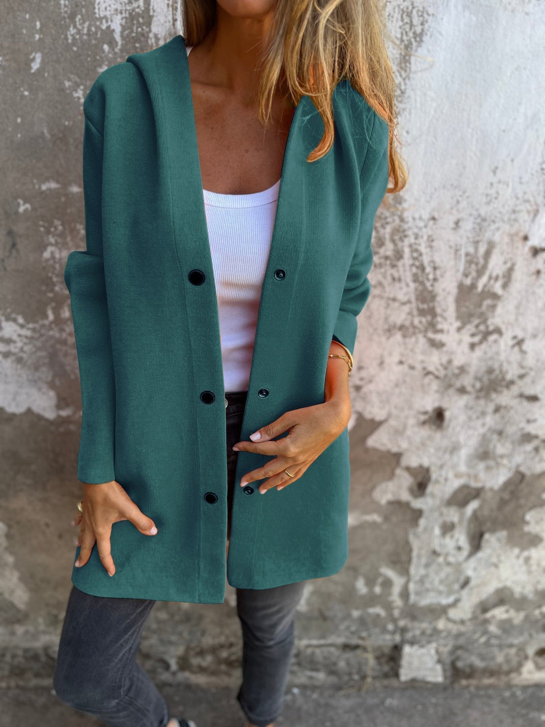 Heidi-Mode | Lässig Singlebreasted Hooded Jacket