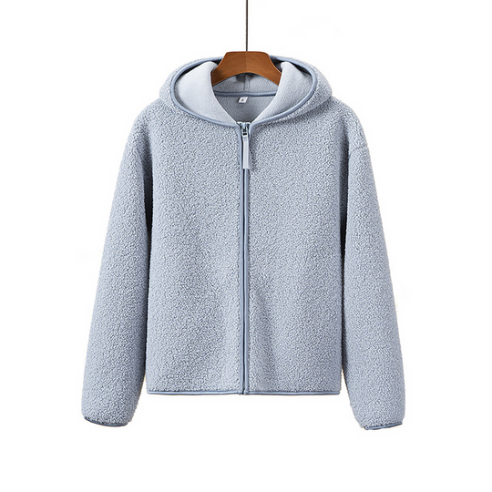 Flauschfleece-Weste mit Kapuze Damen