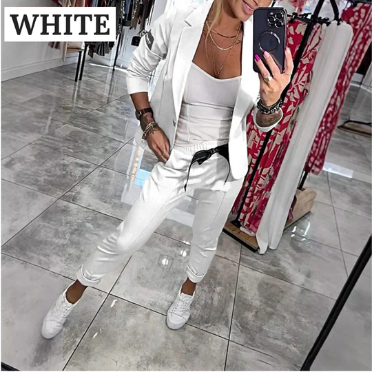 Heidi-Mode | 2-Teiliges Set Bestehend aus Einem Lässigen Blazer und Einer Hose