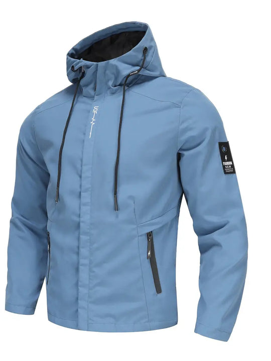 Heidi-Mode Sportliche Herren-Windjacke mit Kapuze und Kragen