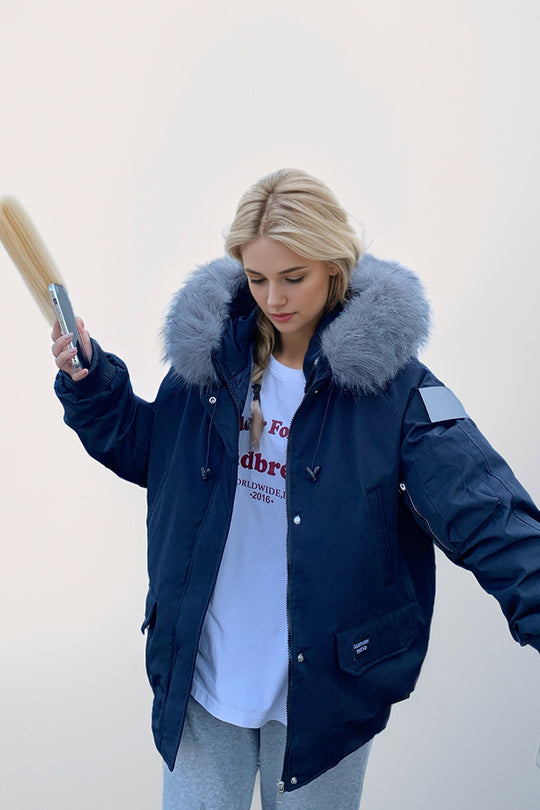 Heidi Mode | Elegante Amerikanische Fellkragen Workwear Parka