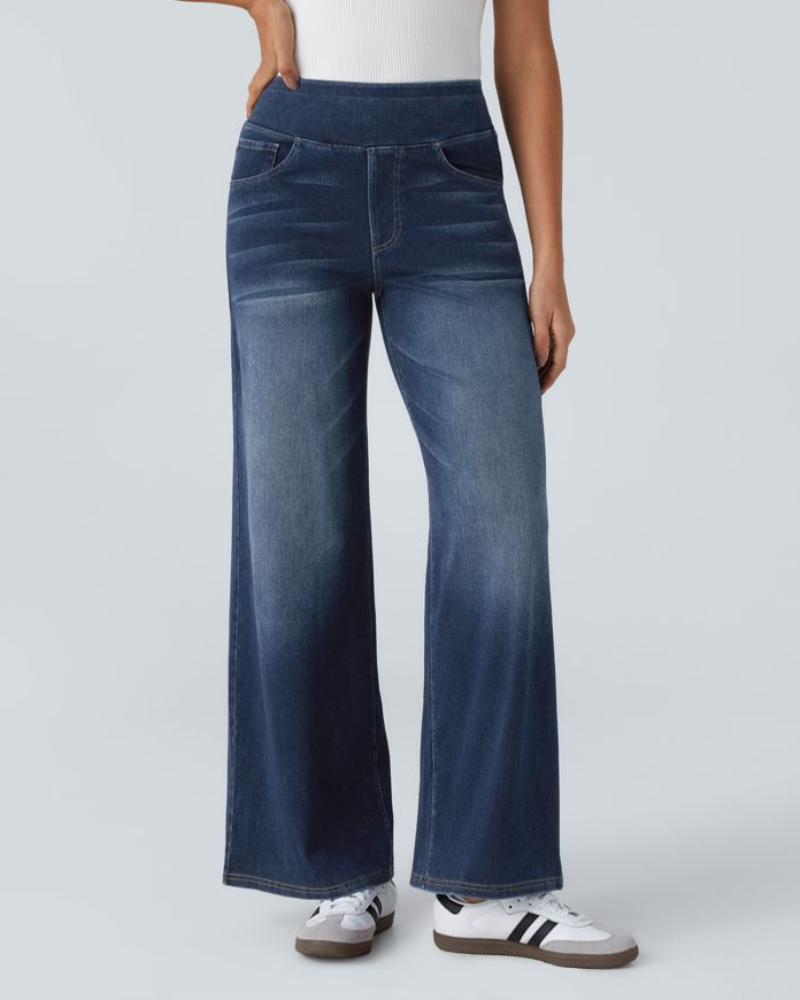 Heidi-Mode | Weit Beinformte Hochgeschnittene Jeans für Damen