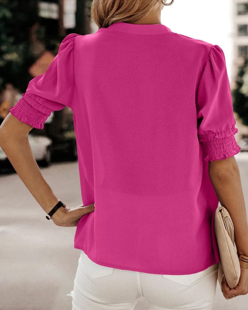Heidi-Mode | V-Ausschnitt Stilvolle Bluse