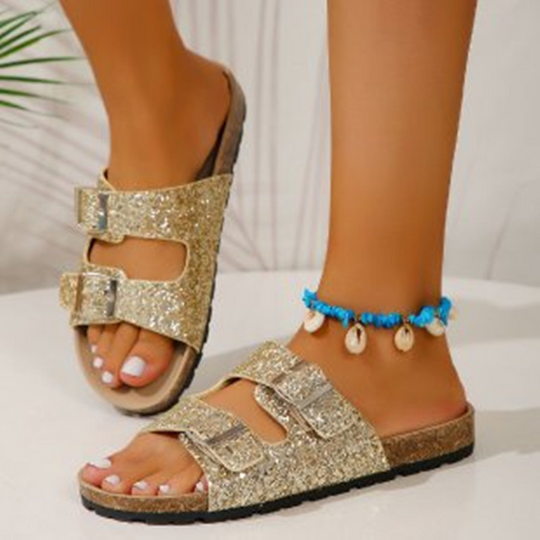 Heidi-Mode | Glitzersandalen