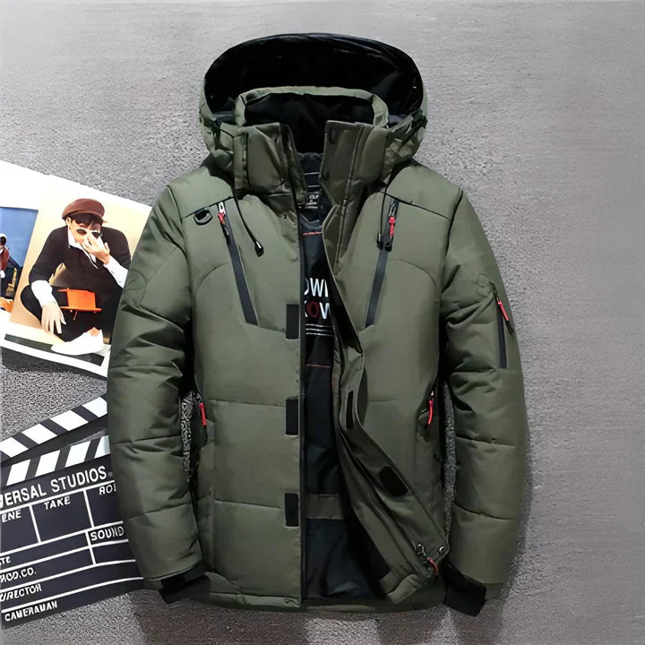 Heidi-Mode | Herren Puffer Winterjacke - Mit Kapuze Design