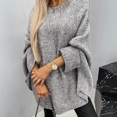 Damen gestrickter Schalpullover im Cape-Stil