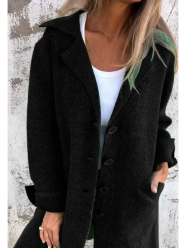 Heidi-Mode | Lange Strickjacken Damen Elegante Strickjacke mit Knöpfen
