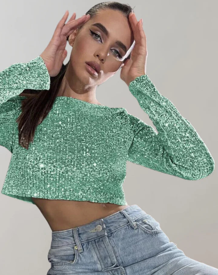 Funkelndes Crop-Top für einen glamourösen Look