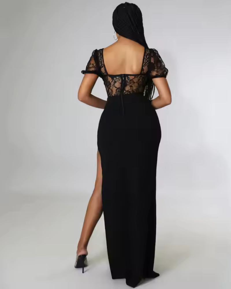 Heidi-Mode | Elegantes Festkleid mit Federn für Damen