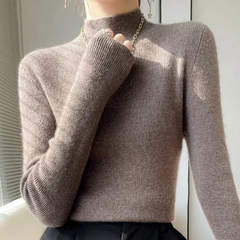 Heidi-Mode | Damen Rollkragenpullover Gerippter Strick Weich und Elegant Rollkragenpullover Damen