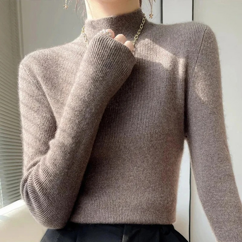 Heidi-Mode | Damen Rollkragenpullover Gerippter Strick Weich und Elegant Rollkragenpullover Damen