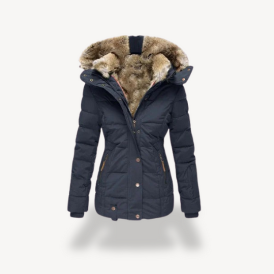 Heidi-Mode | Gepolsterte Faux-Fur Kapuzenjacke Damen