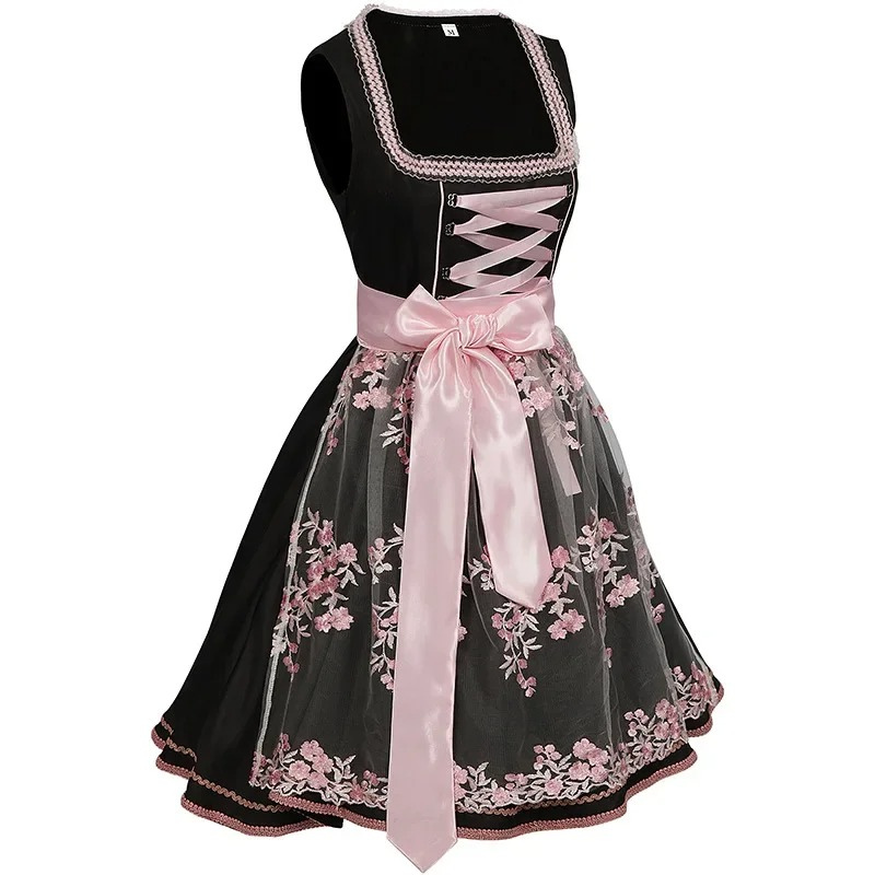 Heidi-Mode | Damen Traditionelles Kleid mit Blumenstickerei