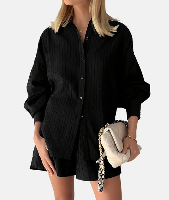 stoffen shirt en shortset