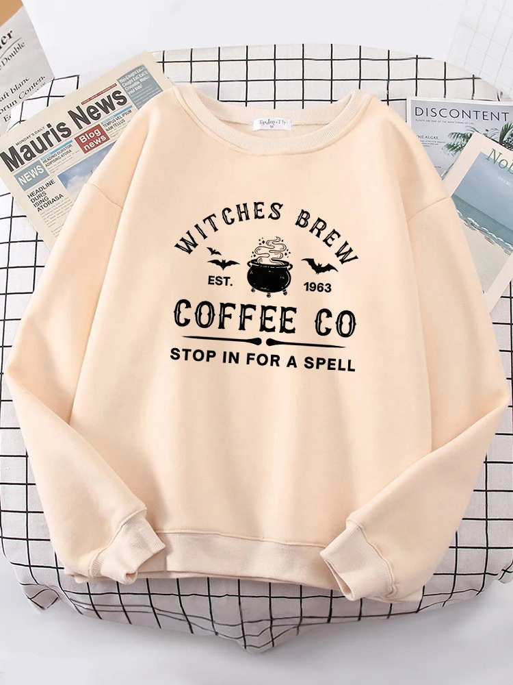 Heidi-Mode | Lustiges Sweatshirt mit "witches Brew Coffee Co" Print Damen Pullover