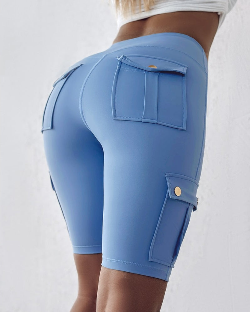 Heidi-Mode | Damen Freizeit-Shorts mit Taschen Unifarben