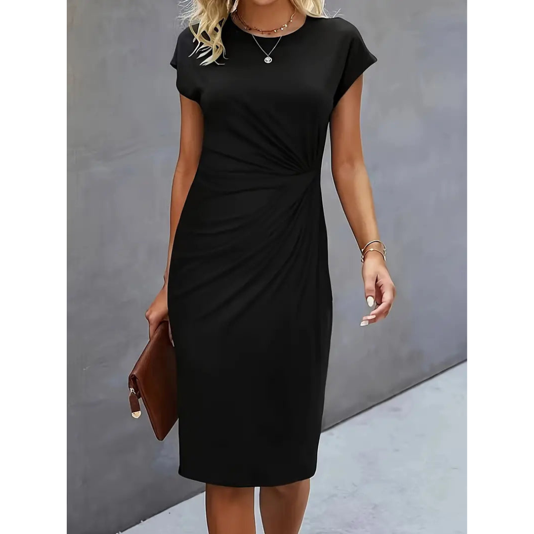 Heidi-Mode | Damen Taillenakzent Stil Kleid Kurzärmlich