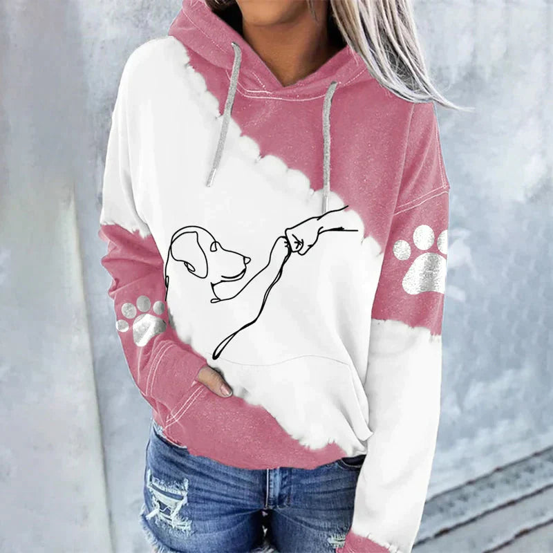 Stylischer Kapuzenpullover mit Hundeillustrationen