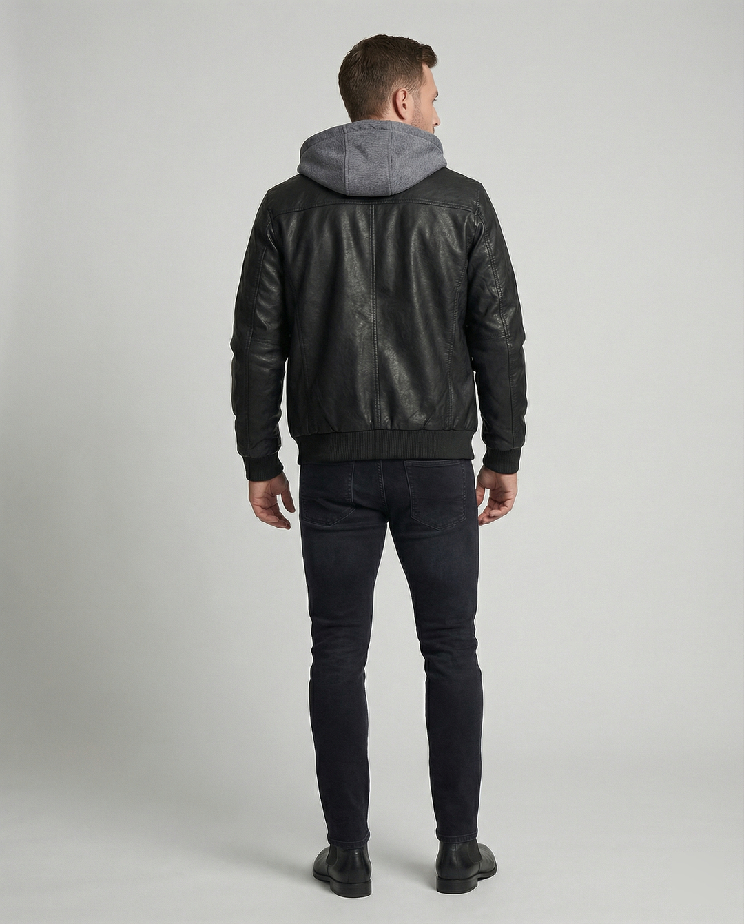 Heidi-Mode | Lederjacke mit Kapuze für Männer