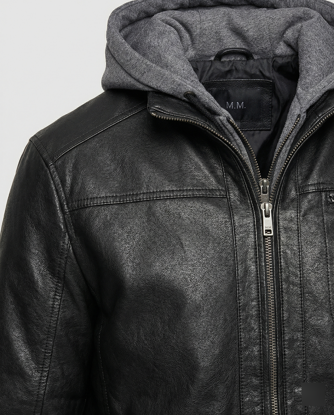 Heidi-Mode | Lederjacke mit Kapuze für Männer