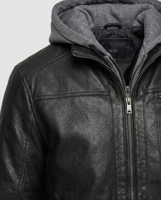 Heidi-Mode | Lederjacke mit Kapuze für Männer