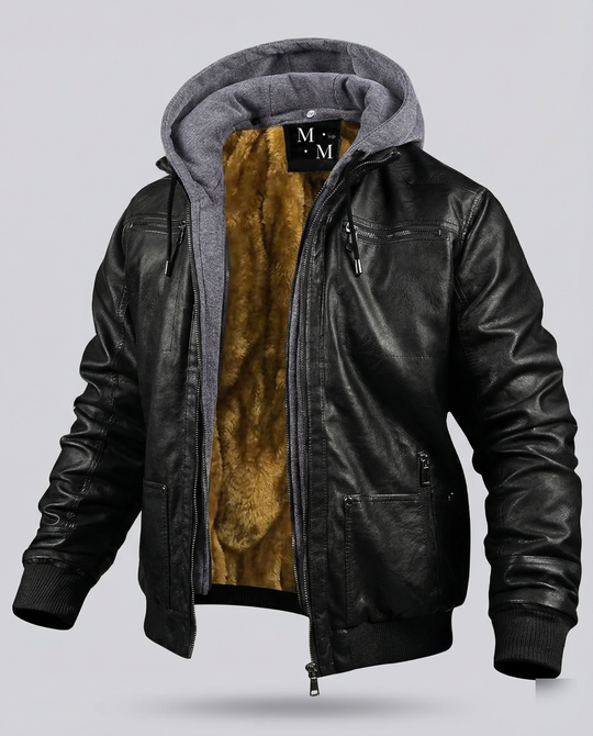 Heidi-Mode | Lederjacke mit Kapuze für Männer