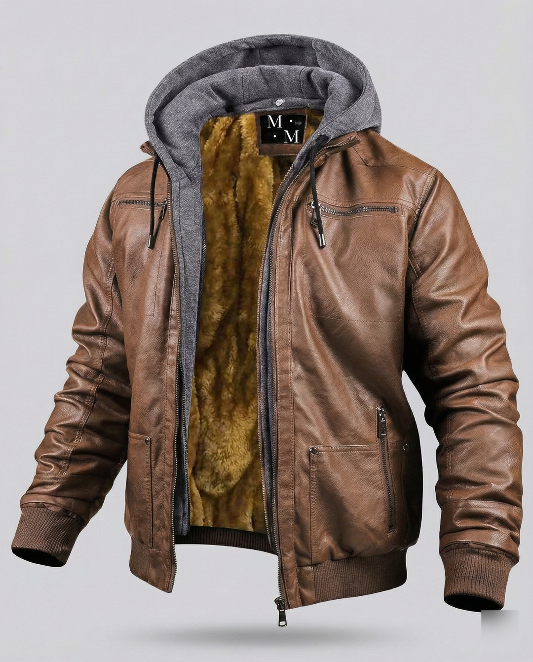 Heidi-Mode | Lederjacke mit Kapuze für Männer