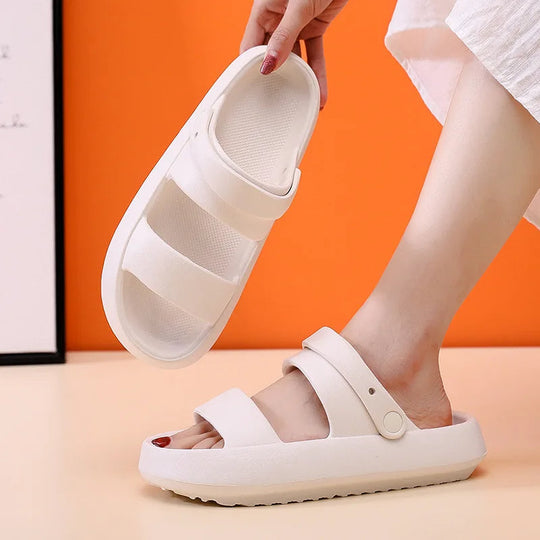 Heidi-Mode | Orthopädische Sandalen Comfort Plus Pantoletten mit Doppelriemen Gepolsterte, Lässige Slip-On-Sandalen