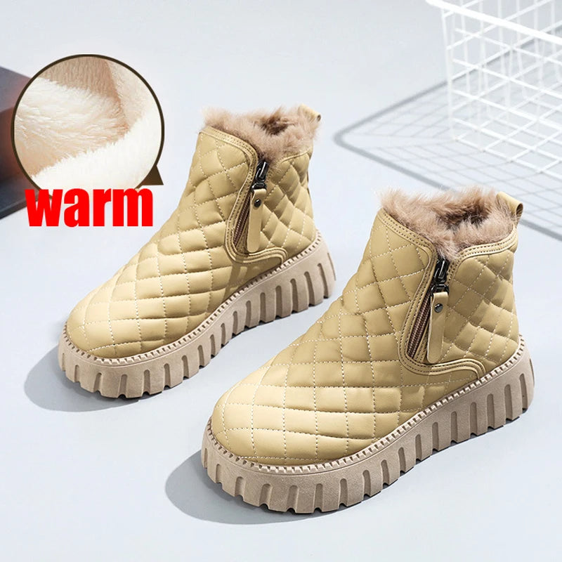 Heidi-Mode | Damen Reißverschluss Dicksohlige Stiefeletten