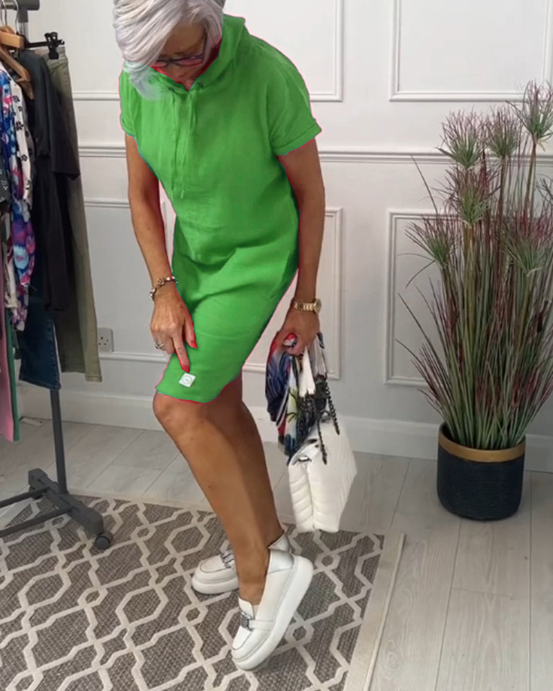 Heidi-Mode | Kurzärmliges Freizeitkleid mit Kapuze