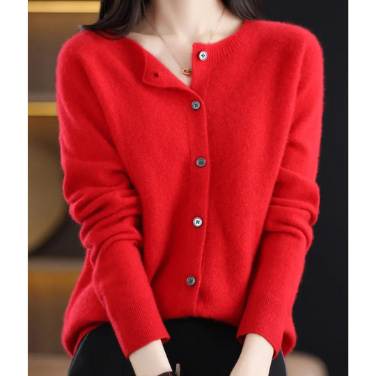 Heidi-Mode | Damen Rundhals Cardigan Pullover
