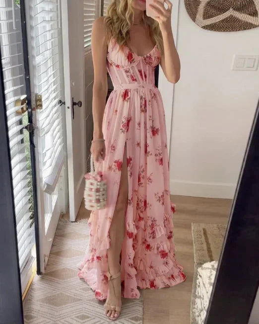 Heidi-Mode | Blumen Fließendes Maxikleid