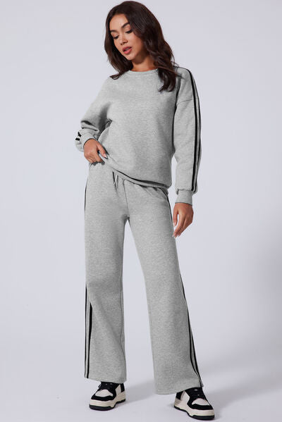 Heidi-Mode | Seitlich Gestreiftes Rundhals-Top und Active Set mit Hose
