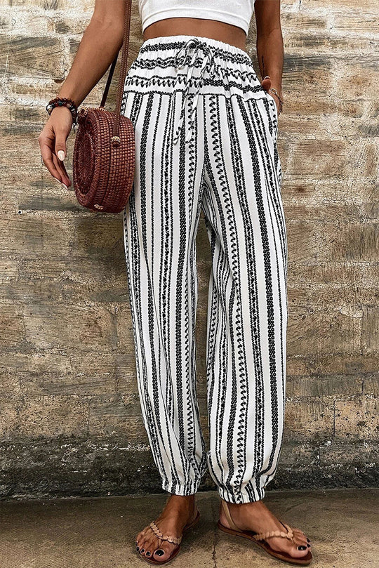 Gestreift Boho Gestreifte Print Casual Pants