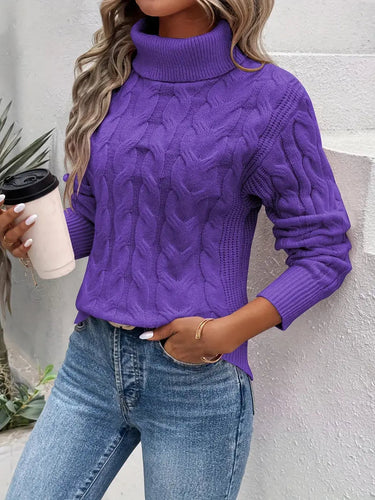 Heidi-Mode | Pull À Col Roulé Torsadé Pour Femme