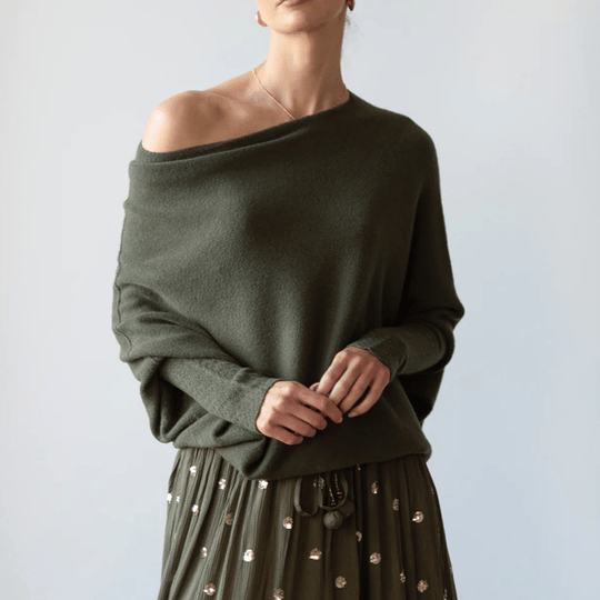 Heidi-Mode | Elegante Off-Shoulder Pullover Damen