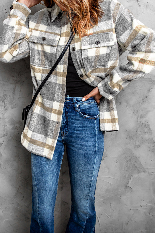 Karomuster Tasche Frauen Jacke