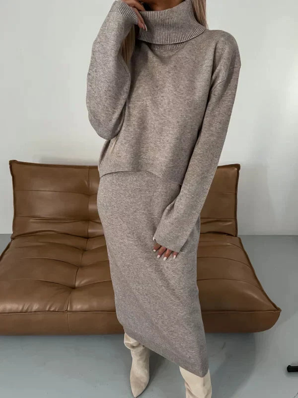 Heidi-Mode | Elegante Jurk In Combinatie Met Een Bijpassende Coltrui